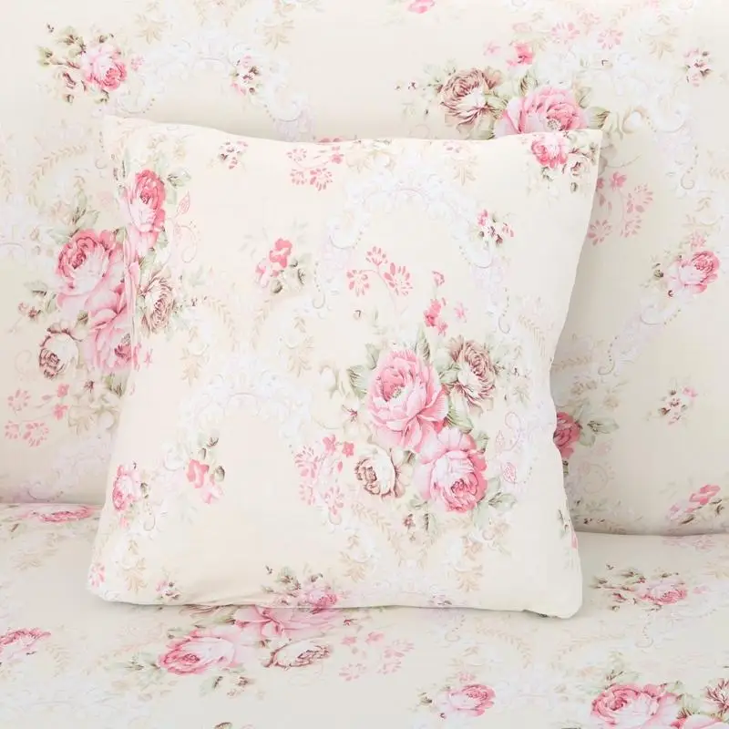

46 Garden Pink Flowers Print Stretch Sofa Cover Slipcovers Furniture Protector Polyester Spandex Soft Durable Couch Cover