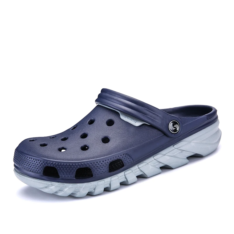 Лидер продаж; обувь с отверстиями; мужские сандалии; Новинка года; Сабо; Hombre Sandles; мужские сандалии; Мужская Летняя обувь; тапочки - Цвет: Светло-зеленый