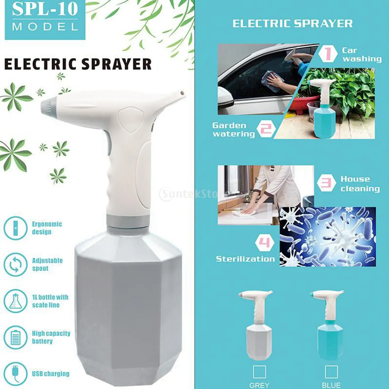 

Electric Plant Spray Bottle Automatic Watering Fogger USB Electric Sanitizing Sprayer Hand Watering Machine Plants Garden Tool