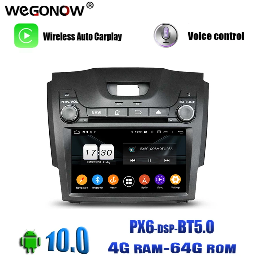 Автомобильный DVD плеер PX6 Android 10 0 8 ядер 64 Гб ПЗУ Wi Fi Bluetooth 2013 RDS радио GPS карта для
