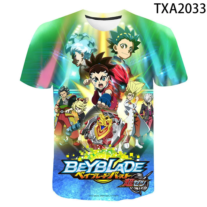 

Новинка, летняя 3D Футболка с принтом Beyblade Burst, модная уличная одежда для мальчиков и девочек, модные мужские и женские крутые топы, футболка