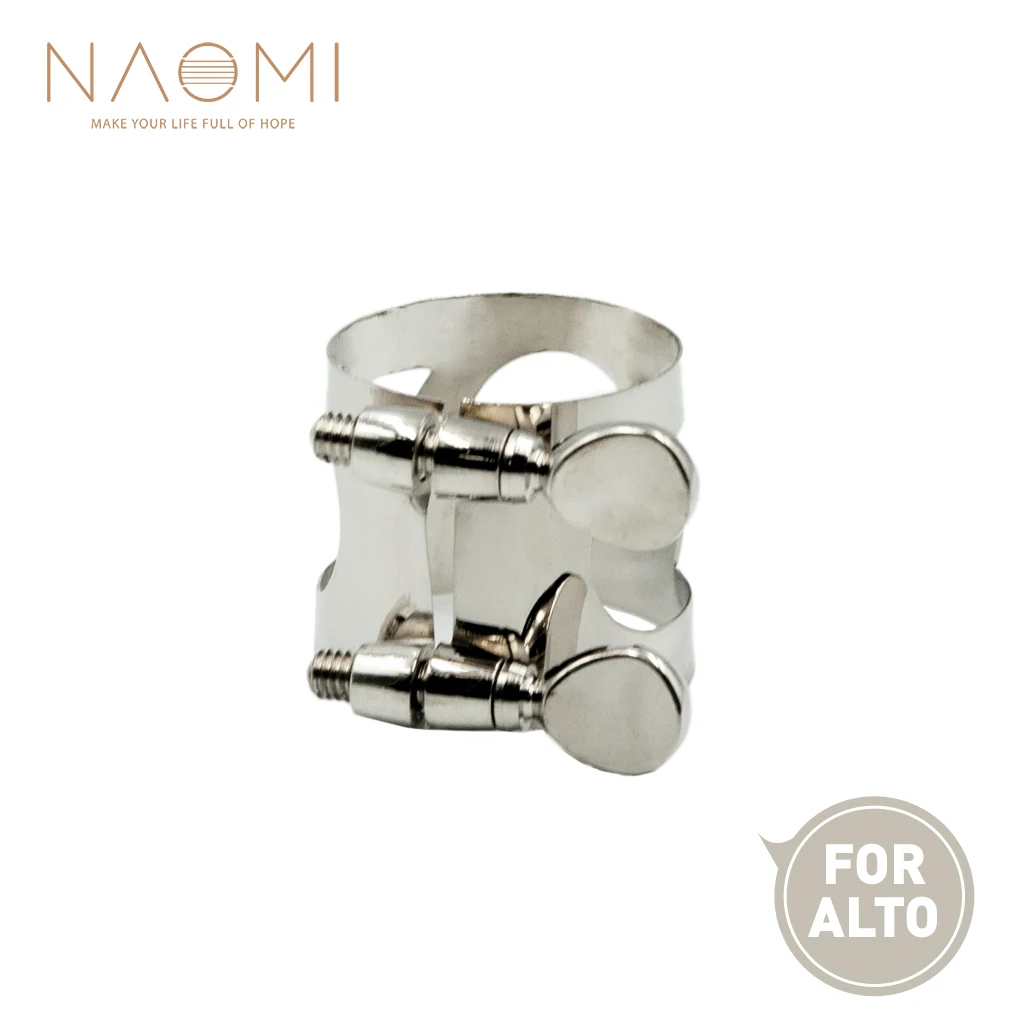 

NAOMI Alto Sax Mouthpiece Ligature Metal Ligature For Alto Saxophone Mouthpiece W/ Double Screws Woodwind Parts