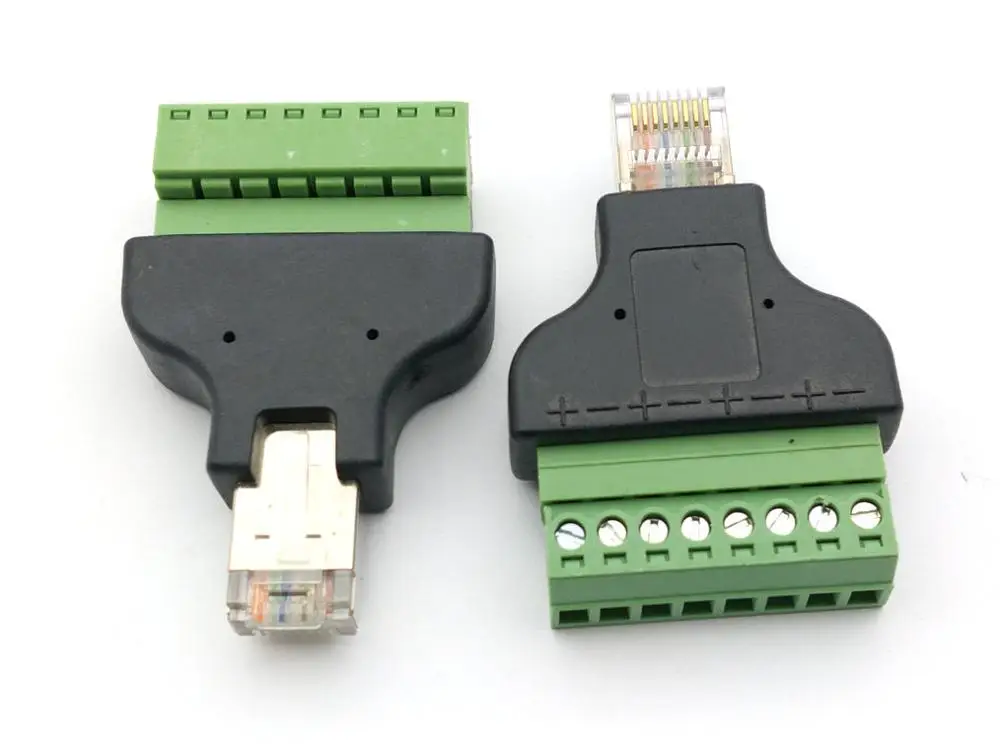 10 шт. RJ45 8P8C Ethernet папа до 8 Pin AV винтовой разъем Клеммный блок для CCTV DVR аксессуар