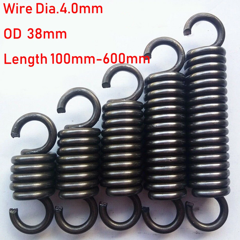 

1pcs Wire Diameter 4.0mm Tension Extension Spring Expansion Springs Length100/120/140/160/180/200/220-600mm Out Diameter 38mm