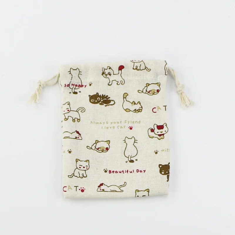 Хлопковая Сумка на шнурке карманная сумка для кухни маленькая тканевая