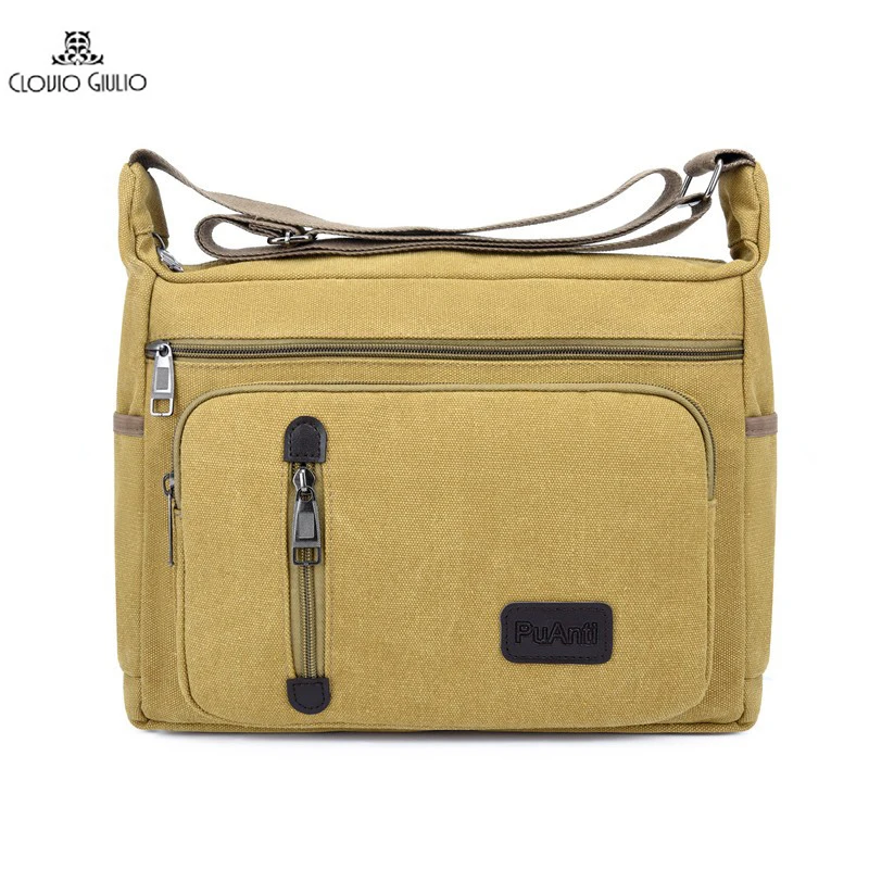 

New Casual Men's Canvas Shoulder Crossbody Bag Men Zipper Casual Travel Office Vintage Male Messenger Pack