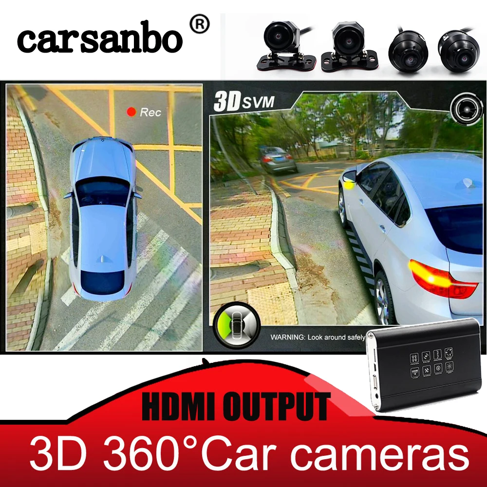 Carsanbo 360 3D автомобильная система наблюдения за птицами бесшовный объемный вид DVR