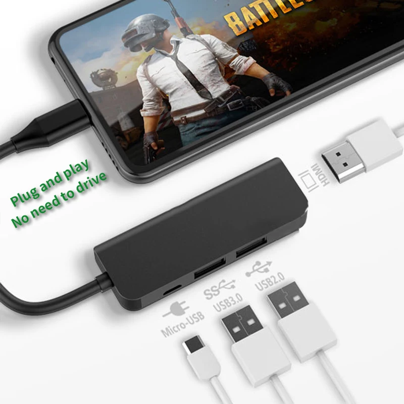 Адаптер для зарядки PD с Type C на HDMI USB 3 0 конвертер док станция MacBook xiaomi Samsung Galaxy S8 9plus