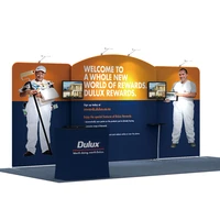 20ft custom portable tension fabric trade show display booth pop up banner kits with podium