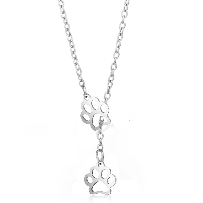 

Luck Dogshoe Necklace Pet Dog Paw Printed Pendant Unisex Jewelry For Men Women Best Friends Necklace Chain