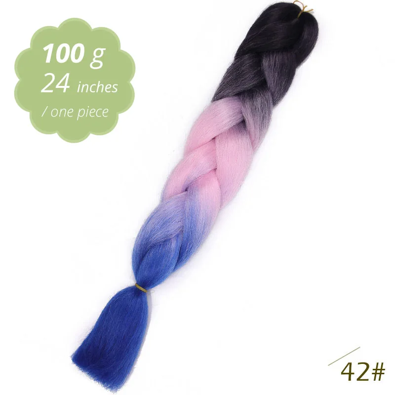 T1B/фиолетовый AISI BEAUTY, Синтетические длинные Омбре косички, огромные косички, вязанные, Kanekal, волосы для наращивания, радужные косички, волосы, розовый, блонд - Цвет: T1B/фиолетовый