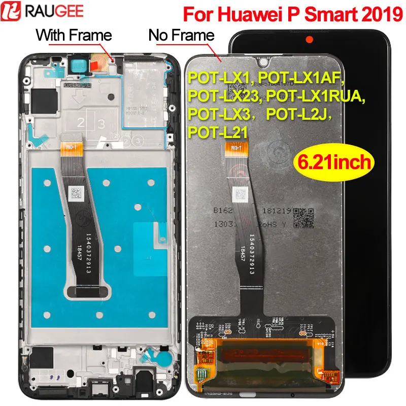 Дисплей для Huawei P Smart 2019 ЖК дисплей с рамкой сенсорный экран замены POT LX1 L21 LX3