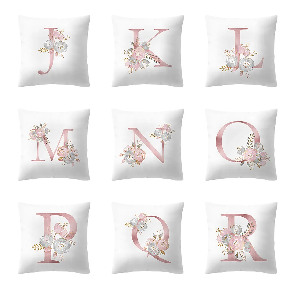 Диванная подушка чехол английский алфавит детский взрослый розовый розовый чехол на подушку комнаты декор 