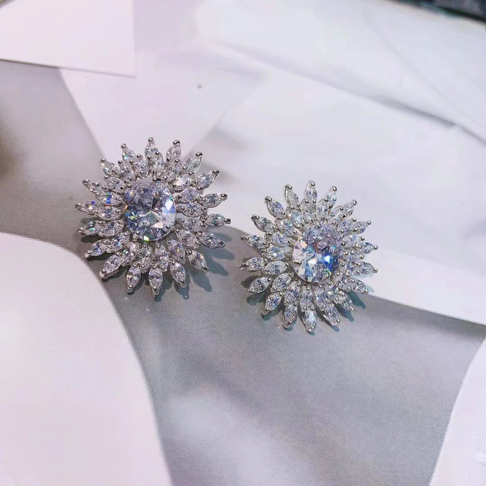 HIBRIDE Fashion Stud Earrings for Women Round Shape Multicolor Bridal Weeding Accessories boucles d oreille femme E-567 | Украшения и