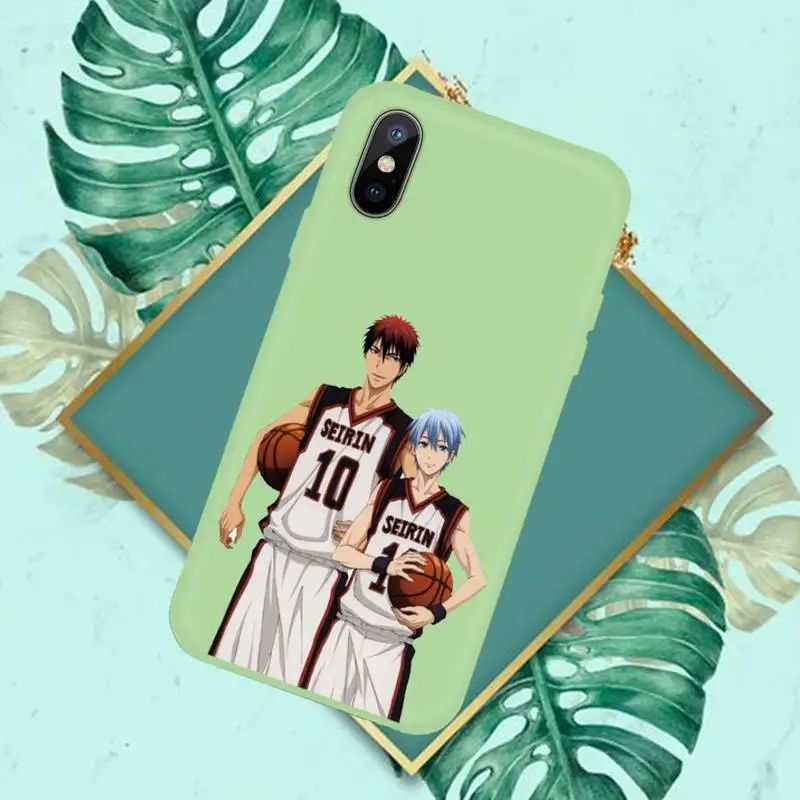 

Kuroko No Basket Anime Phone Case Green Candy Color for iPhone 11 12 mini pro XS MAX 8 7 6 6S Plus X SE 2020 XR