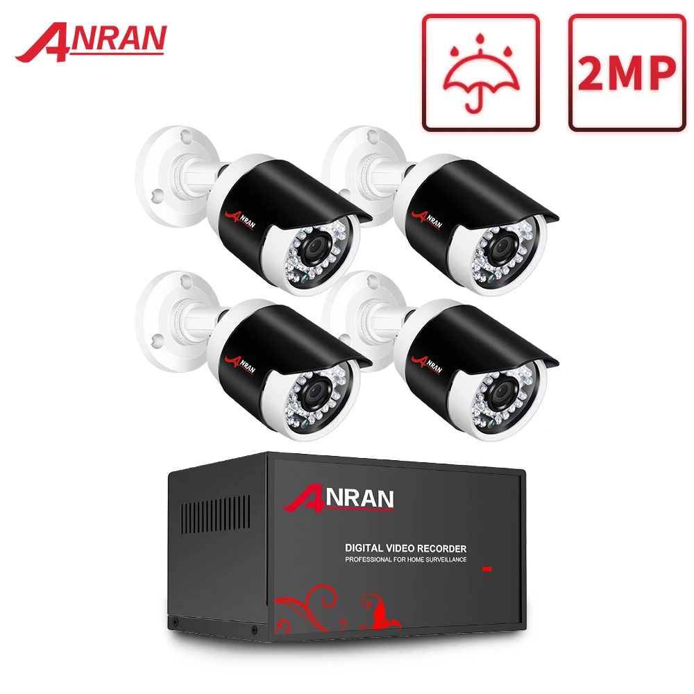 Система видеонаблюдения ANRAN 1080P AHD аналоговая HD камера безопасности 4 канала DVR