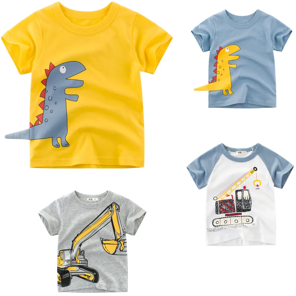 GY kids/Летняя футболка с рисунком крокодила для маленьких мальчиков от 2 до 9 лет