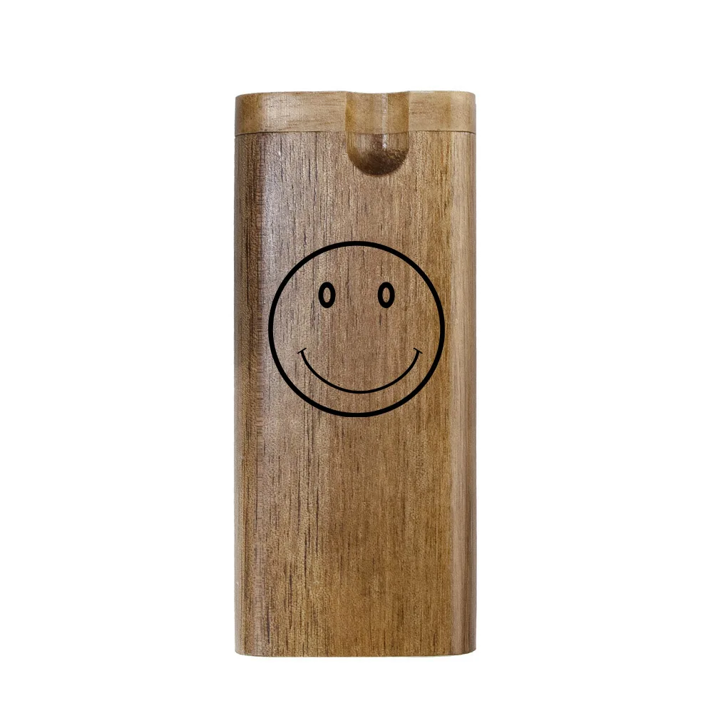 Smile Курительная сигарета деревянный ящик натуральные ручной работы деревянные землянки с керамическим одним Риттером табачные курительные трубки портативный органайзер коробка - Цвет: Smile