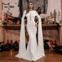 missord halloween fashion dress long sleeve evening party women hollow out elegant autumn winter floor length maxi dresses white
