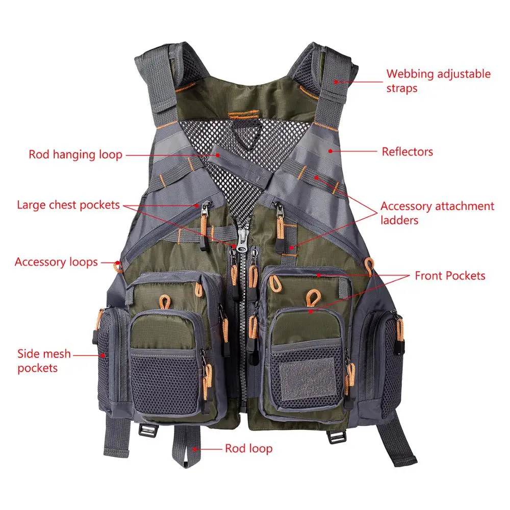

Fishing Accessories, Fishing Vests, Fishing Vests, Adjustable Pockets And Removable Cushions, Air Cushion Fishing Vests