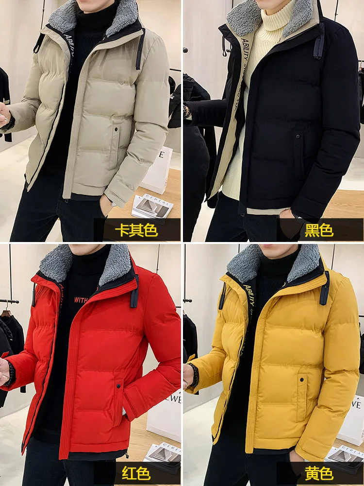 Winter Mens Warm Cotton-padded Coat Hooded Embroidery Casual Thick Parka  Puffer Jacket  Winter Coat Men K09
