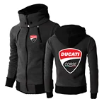 Пальто Ducati мужское с принтом, удобная кофта с карманами для фитнеса, дизайнерская теплая толстовка с капюшоном на молнии, 2021