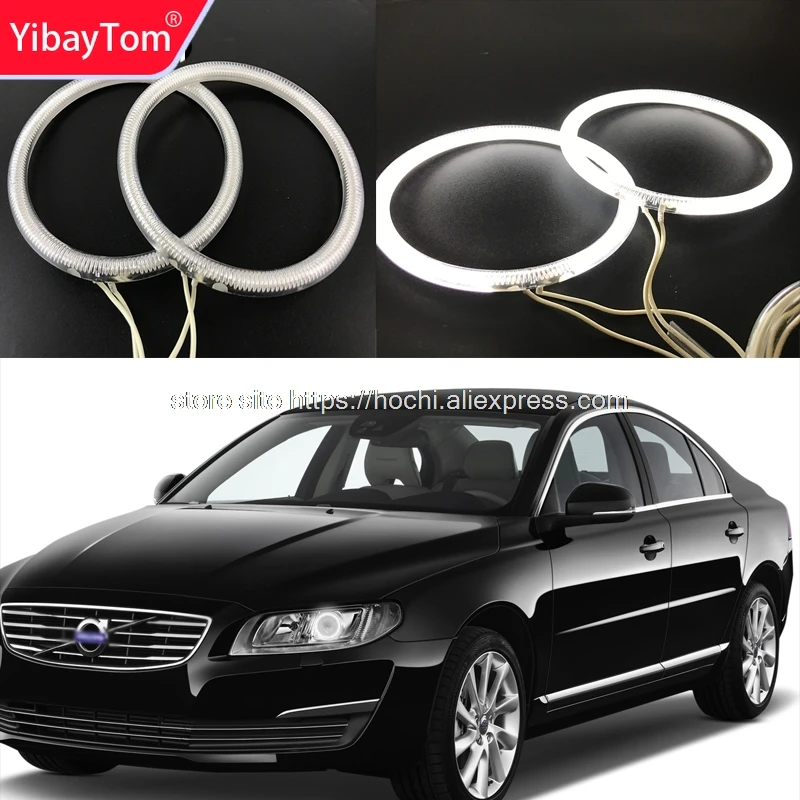 

YibayTom WHITE 6000K CCFL Headlight Halo Angel Demon Eyes Kit angel eyes light for Volvo S80 S80L 2012 2013 2014 2015