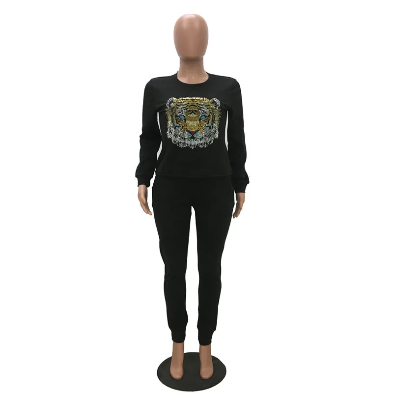 Женский спортивный костюм с принтом брюки и Топ длинным рукавом | Женская одежда