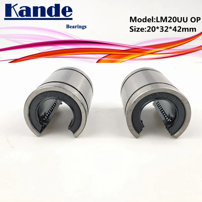Kande подшипники 2 шт. LM20OP LM20UUOP LM20UU OP линейные подшипники открытого типа ЧПУ линейная втулка LM20OP 20*32*42 мм