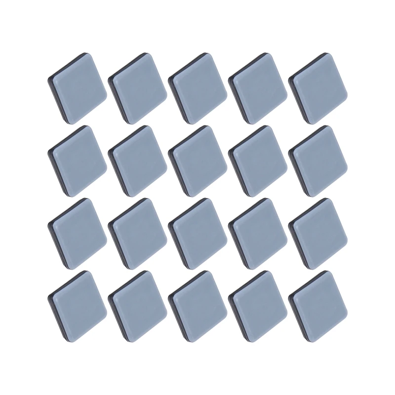 

20Pcs Chair Glides Furniture Sliders PTFE Easy Moving Pads Square with Nail Feet Protector for Hardwood Floor