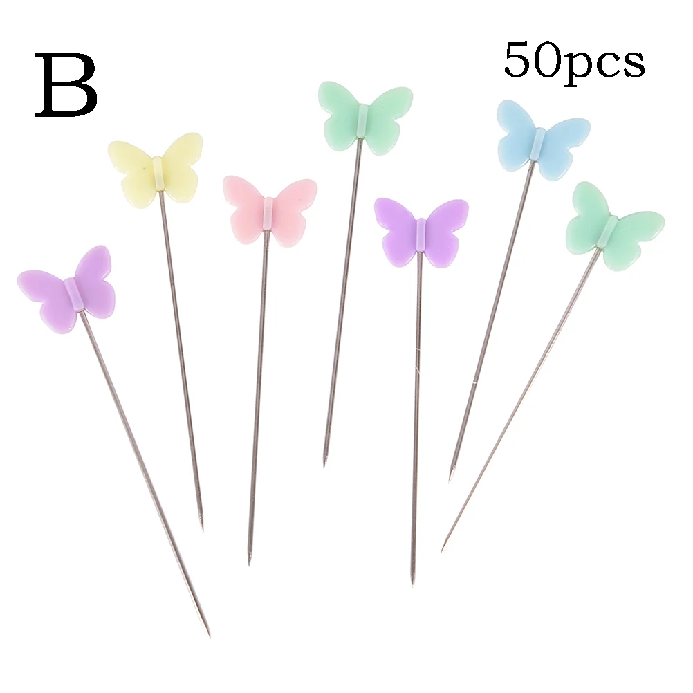 

50pcs/set Patchwork Needle Craft Flower Button Head Pins Embroidery Pins For DIY Quilting Tool Sewing Accessories