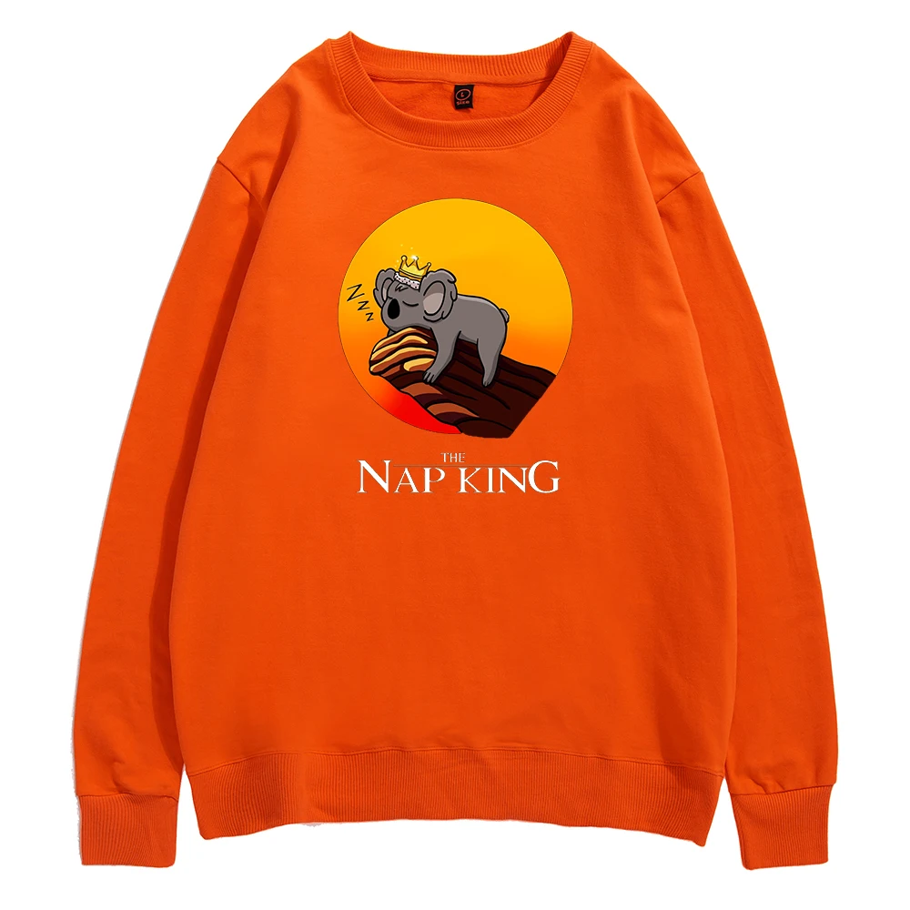 

Cartoon The Nap King Men Pullover Hip Hop Funny Sweatshirts Cotton Casual Funny Hoody 2021 Harajuku Crewneck Men's Streetwear