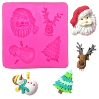 new arrival silicone father christmas trees deer shape cake decorating tool diy chocolate candy mold snowman fondant mould tool