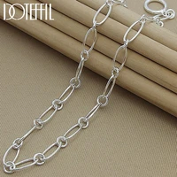 doteffil 925 sterling silver ot buckle necklace 45cm 18 inches simple chain for woman man fashion charm jewelry