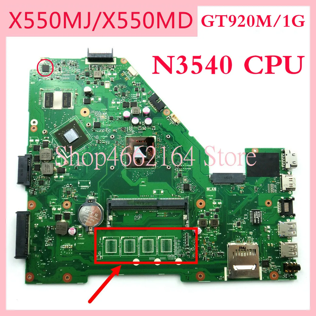 Материнская плата X550MJ N3540CPU GT920M/1G для ASUS материнская ноутбука X550M X550MD X552M 100%