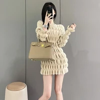 womens new style in autumn 2021 slim waist wind wrapped hip dress long sleeves cupshe knitted harajuku winter clothes women