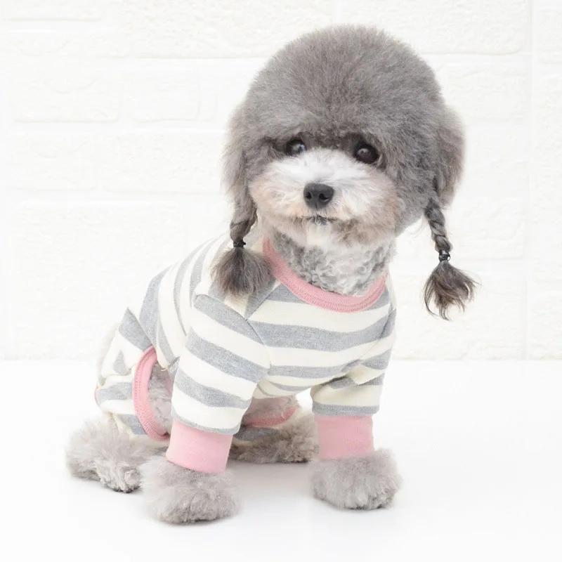 2 цвета одинаковая Пижама для собаки комбинезон щенка кота одежда Хлопковая