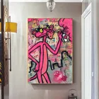 Картина на холсте Розовая пантера, настенный постер с граффити для украшения детской комнаты, домашний декор