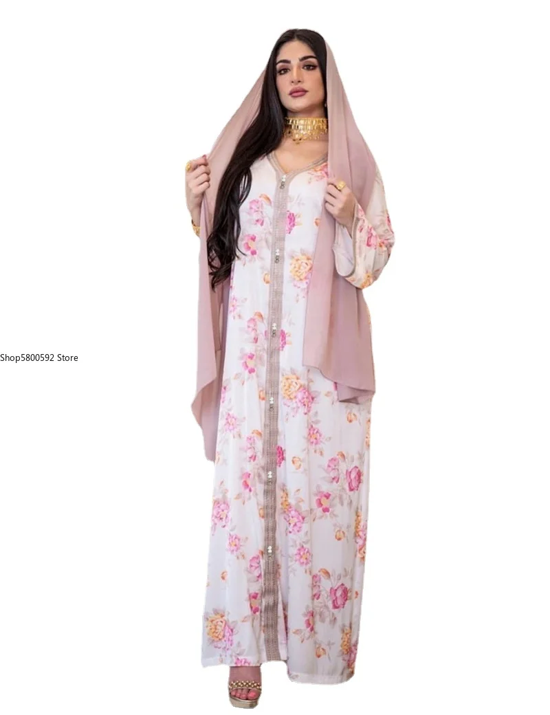 Женское Цветочное платье-хиджаб розового цвета | Женская одежда