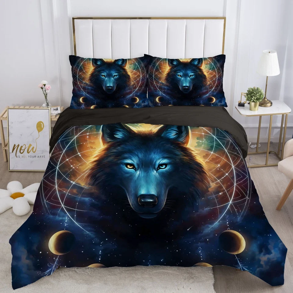 

3D Comforter Bedding Sets Double/euro/150/130/90 Duvet Cover Set Blanket/quilt Cover and Pillowcase Wolf Animal Quality Printed