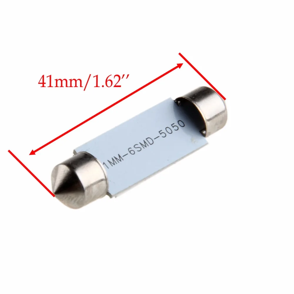 5 шт. 41 мм 6 SMD 5050 автомобильный Стайлинг Белый светодиодный купол с фестонами
