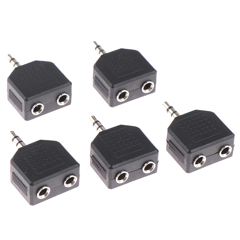 

5pcs/lot Mini Double Earphone Headphone Y Splitter Adapter Plug for MP3 Phone