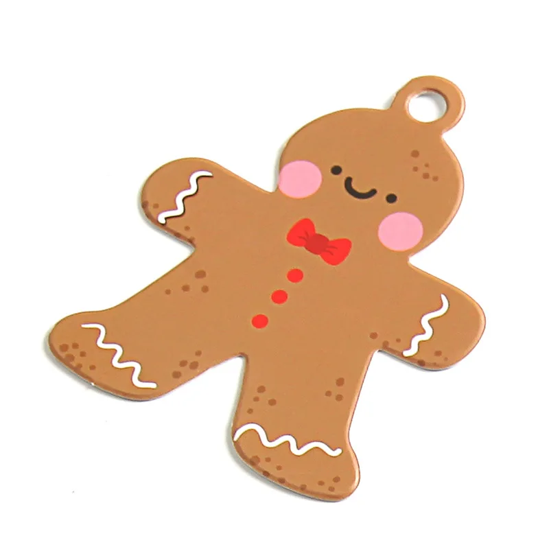 Бумажные закладки с надписью Merry Christmas милые Мультяшные этикетки имбирным