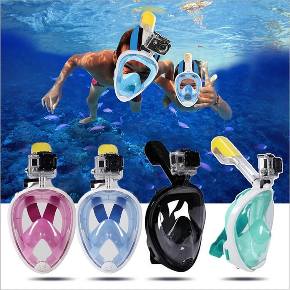 

Регулируемая Маска для дайвинга, незапотевающая маска для подводного плавания на все лицо, дыхательные маски для сноркелинга, безопасное в...