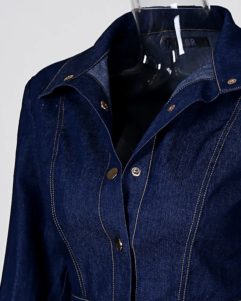 Женский джинсовый топ на пуговицах с длинным рукавом и платье Slinky | Женская