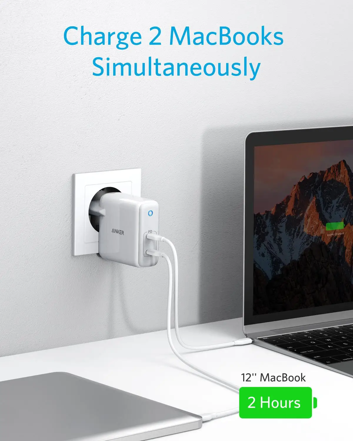 anker 60w 2 port usb c charger powerport atom pd 2 gan tech compact foldable wall charger power delivery for macbook pro free global shipping