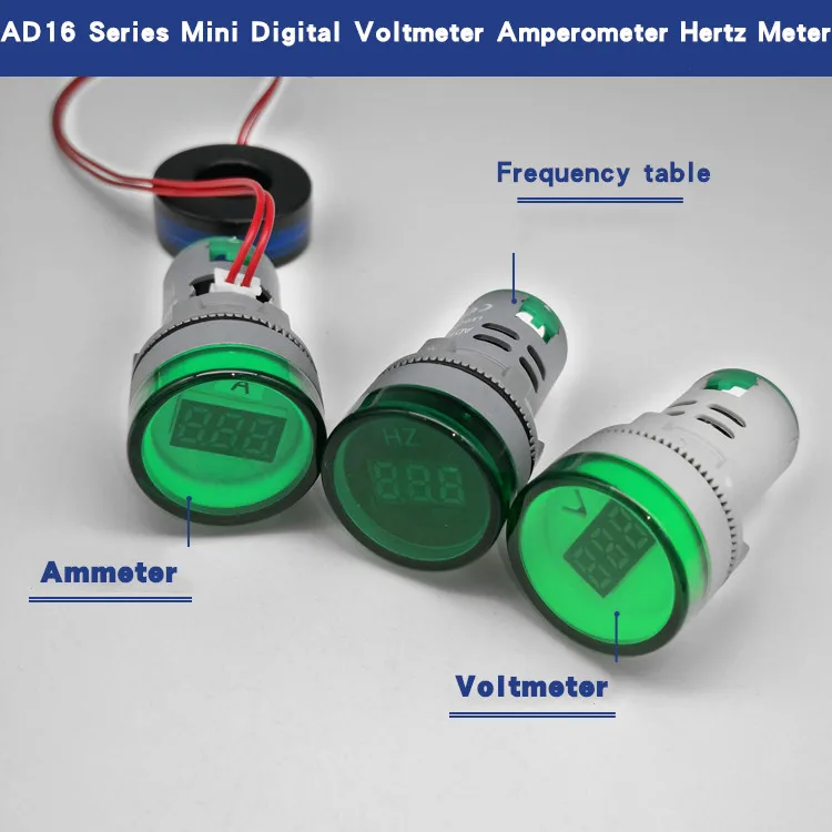 22MM AD16-22DSV type AC DC5-500V Mini Voltage Meter LED Digital Display Voltmeter Indicator Light Lamp Ammeter Hertz frequency |