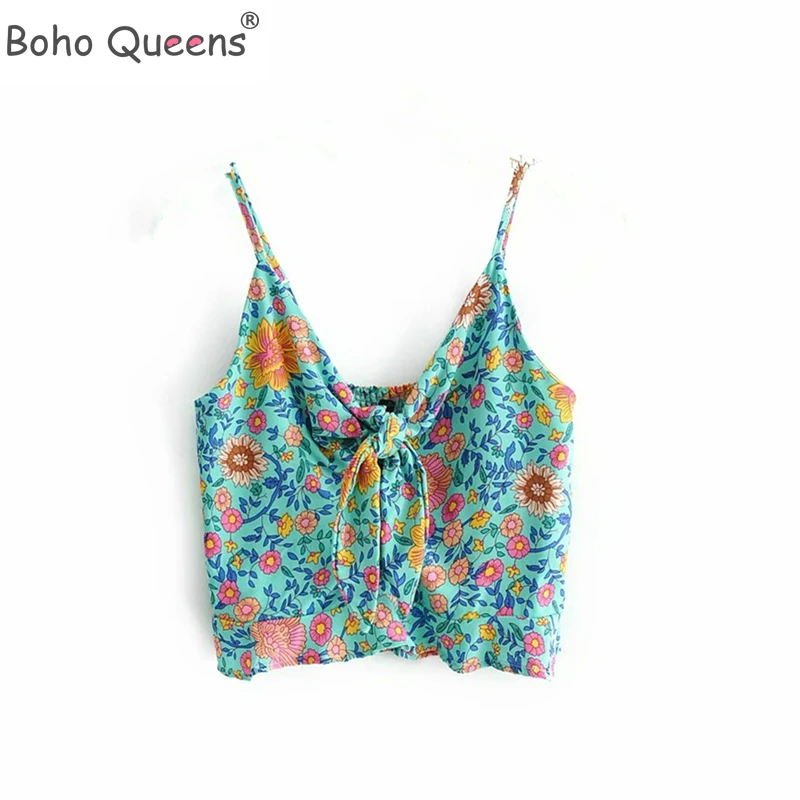 Boho Queens хиппи для женщин с цветочной печатью без рукавов топы пляжный жилет в