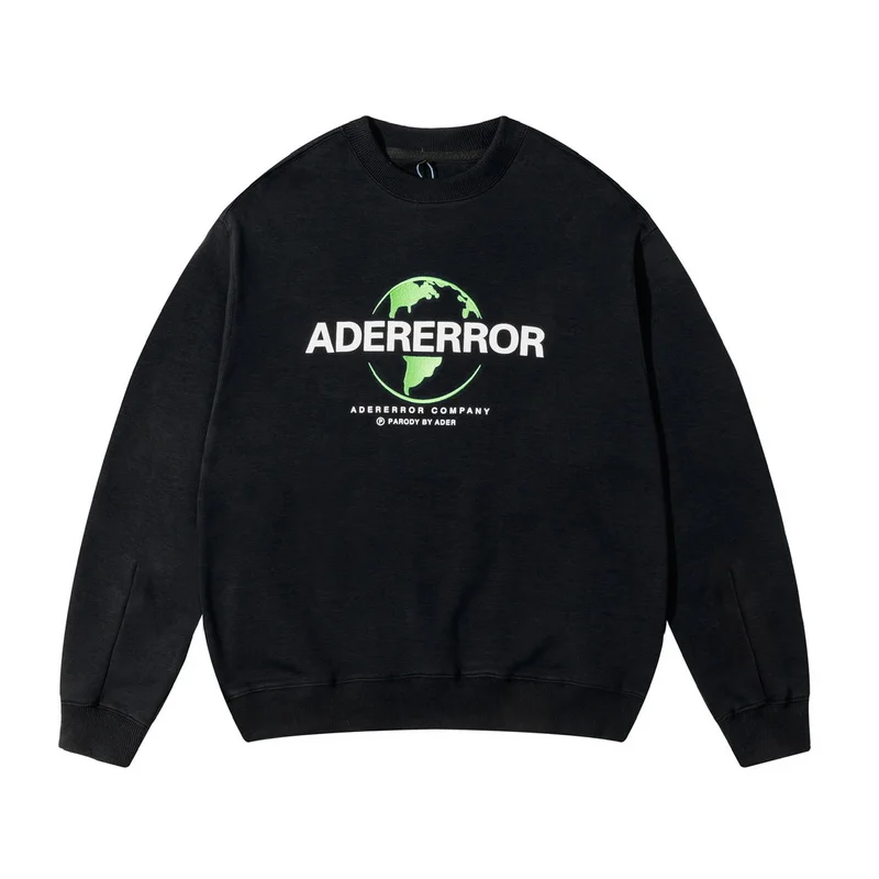 

New 2021 ADER Embroidery Earth Pullover Men Women Couple 100% Cotton Crewneck Hiphop Oversize Adererror Pullover Men Winter