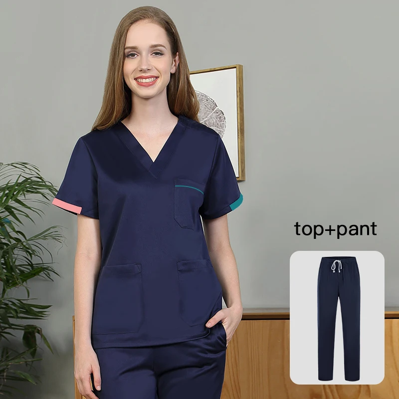 Униформа унисекс с коротким рукавом и V-образным вырезом | Тематическая одежда